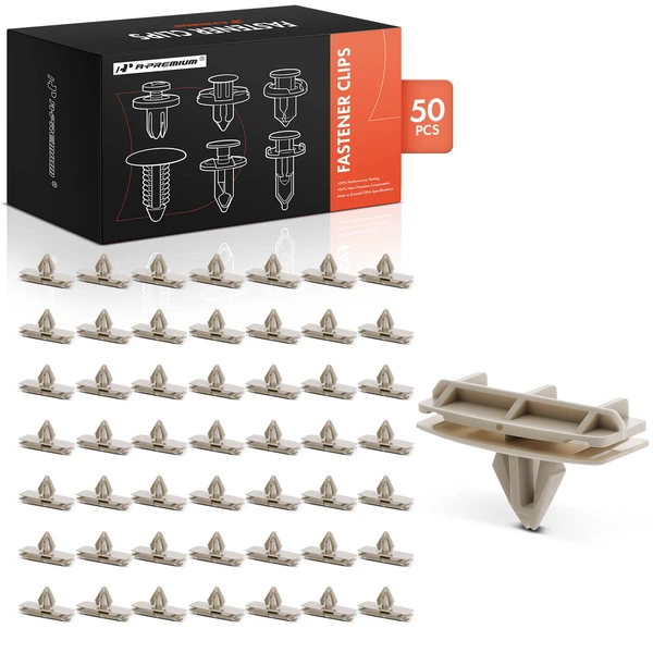 50 Pcs 9mm Nylon Beige Fender Flare Molding Clip A-Premium APRCF3698