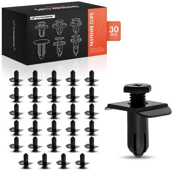 1989-1997 Ford Probe 30 Pcs 10mm Nylon Black Bumper Cover Retainer A-Premium APRCF3706