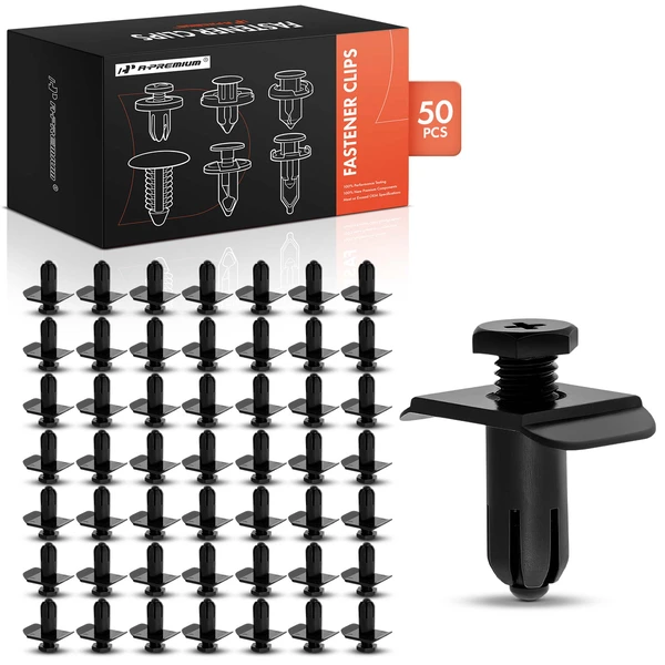 1989-1997 Ford Probe 50 Pcs 10mm Nylon Black Bumper Cover Retainer A-Premium APRCF3707