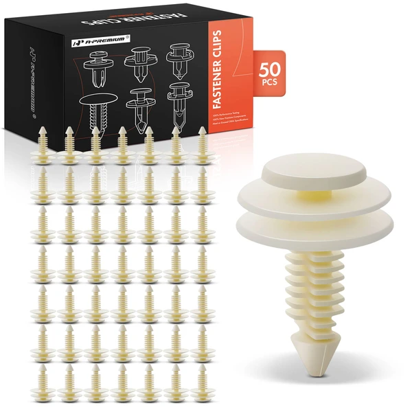50 Pcs Nylon White Trim Panel Retainer A-Premium APRCF3710