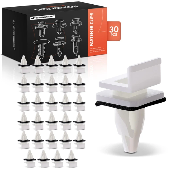 1997-1999 2001-2003 Acura CL 30 Pcs 12mm Nylon White Rocker Panel Molding Clip A-Premium APRCF3712