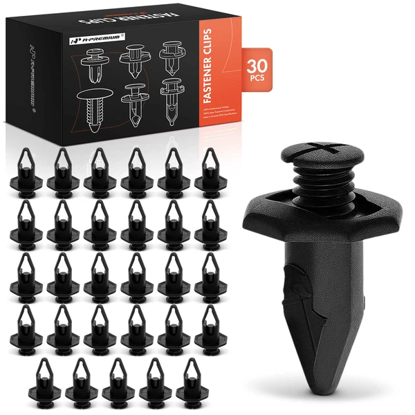 1992-1994 Acura Vigor 30 Pcs 10mm Nylon Black Bumper Fascia Retainer Clip A-Premium APRCF3739