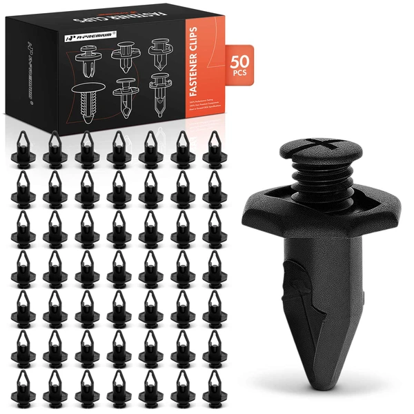 1992-1994 Acura Vigor 50 Pcs 10mm Nylon Black Bumper Fascia Retainer Clip A-Premium APRCF3740