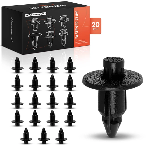 20 Pcs 6.3mm Nylon Black Push Type Retainer Clip A-Premium APRCF3747