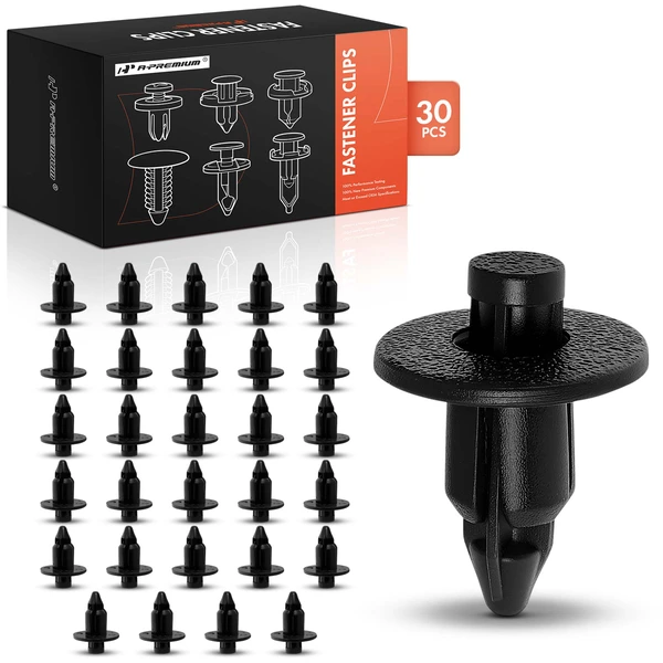 1989-1996 Geo Tracker 30 Pcs 6.3mm Nylon Black Push Type Retainer Clip A-Premium APRCF3748