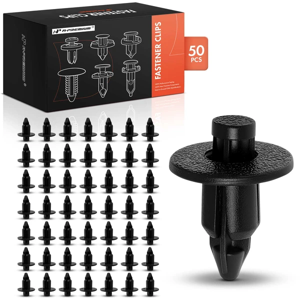 1989-1996 Geo Tracker 50 Pcs 6.3mm Nylon Black Push Type Retainer Clip A-Premium APRCF3749