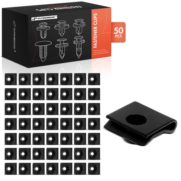 50 Pcs Nylon Black U-Nut A-Premium APRCF3767