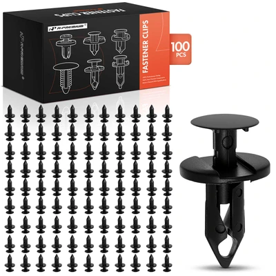100 Pcs 8mm Nylon Fender Retainer Clips Push-Type Fastener