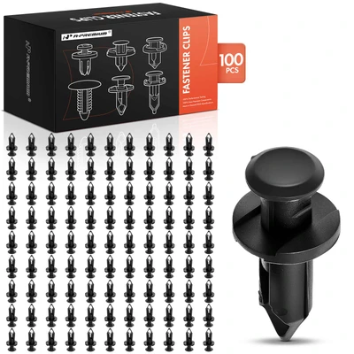 100 Pcs 8mm Nylon Bumper Retainer Clips Push-Type with Closed End