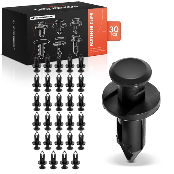 2006-2012 Chevrolet Colorado 30 Pcs 8mm Nylon Black Push Type Retainer Clip A-Premium APRCF3789