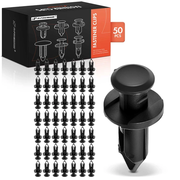 2006-2012 Chevrolet Colorado 50 Pcs 8mm Nylon Black Push Type Retainer Clip A-Premium APRCF3790