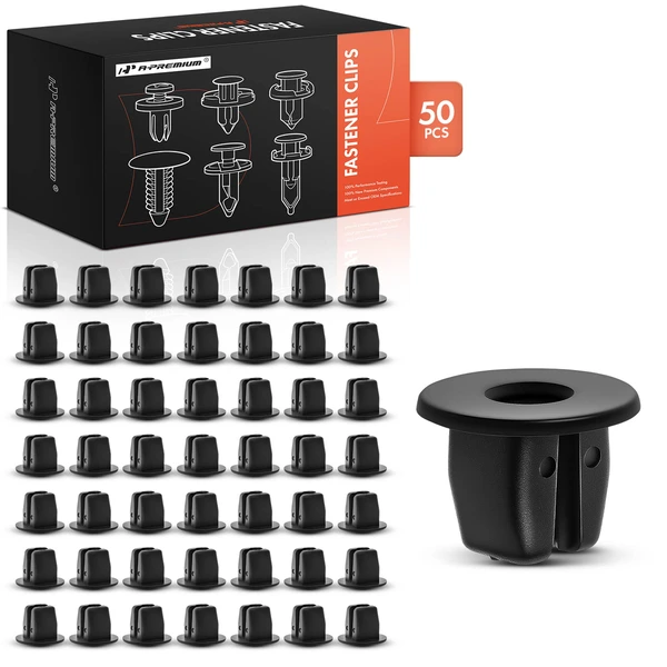 2002-2004 INFINITI I35 50 Pcs 8 x 8mm Nylon Black Front Bumper Apron Nut A-Premium APRCF3814