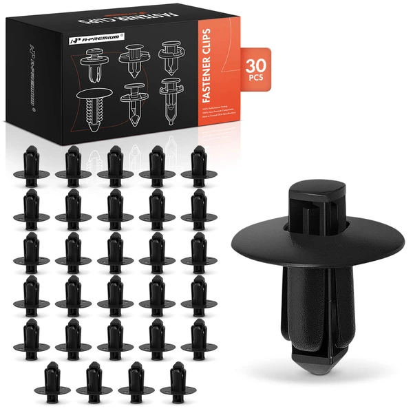 1990-1993 2005-2006 INFINITI Q45 30 Pcs 8mm Nylon Black Bumper Cover Retainer A-Premium APRCF3816