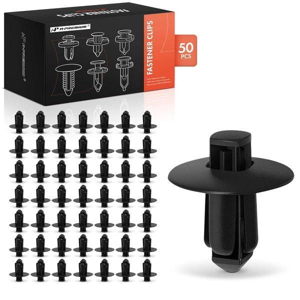 1988-1994 Nissan Maxima 50 Pcs 8mm Nylon Black Bumper Cover Retainer A-Premium APRCF3817