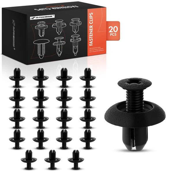 20 Pcs 7mm Nylon Black Front & Rear Bumper Retainer A-Premium APRCF3821