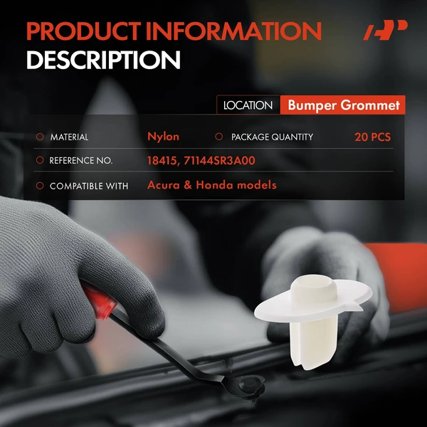 20 Pcs Nylon Natural Bumper Grommet A-Premium APRCF4031