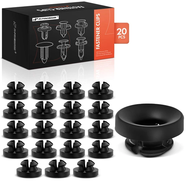 20 Pcs 11mm Nylon Black Hood Prop Rod Grommet A-Premium APRCF4040