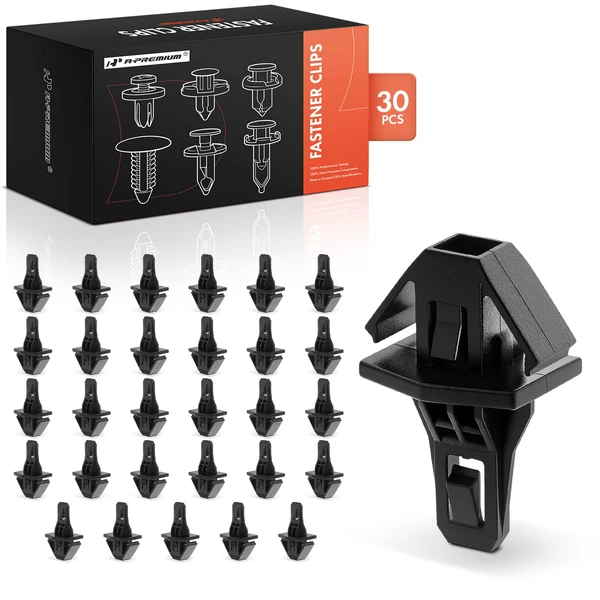 30 Pcs Nylon Black Radiator Grille Clip A-Premium APRCF4047