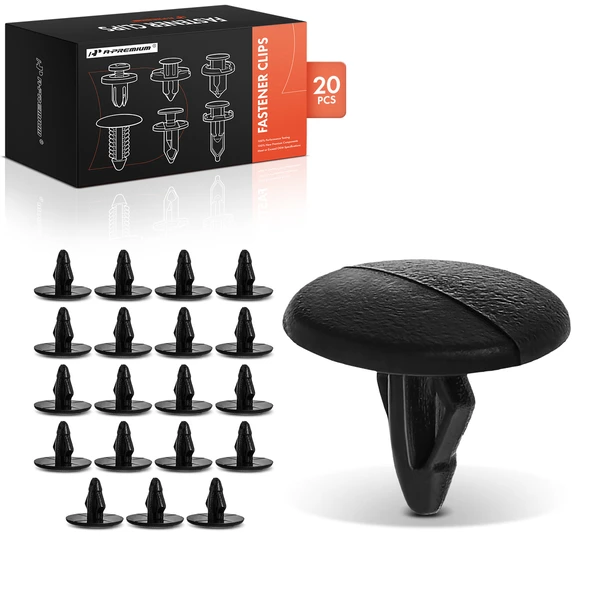 1988-1992 Mazda MX-6 20 Pcs 6mm Nylon Black Hood Insulation Retainer A-Premium APRCF4049