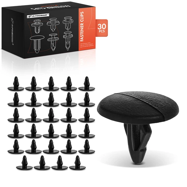 1988-1992 Mazda MX-6 30 Pcs 6mm Nylon Black Hood Insulation Retainer A-Premium APRCF4050