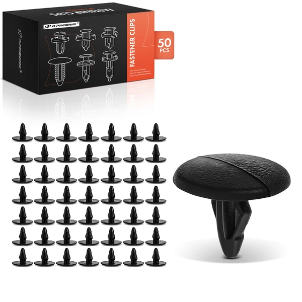 1988-1992 Mazda MX-6 50 Pcs 6mm Nylon Black Hood Insulation Retainer A-Premium APRCF4051