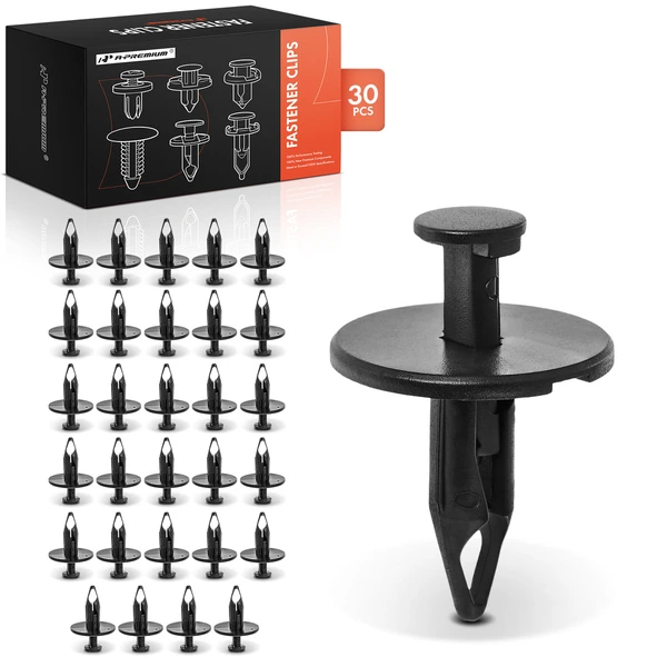 30 Pcs 7.94mm Nylon Black Front Bumper Retainer A-Premium APRCF4056