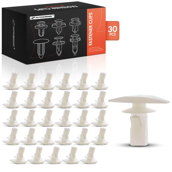 30 Pcs Nylon Natural Weatherstrip Retainer Clip A-Premium APRCF4077