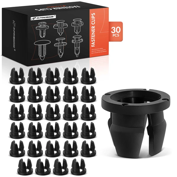 2004-2015 Nissan TITAN 30 Pcs 10mm Nylon Black Grille & Side Marker Light Grommet A-Premium APRCF4089