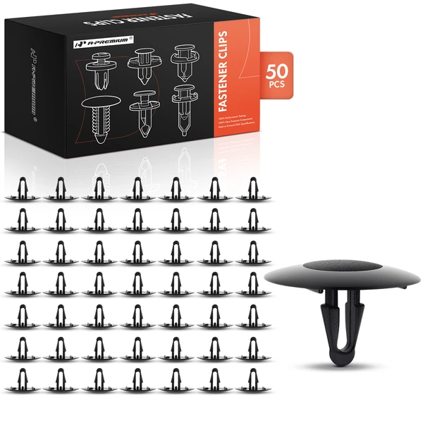 50 Pcs Nylon Black Hood Insulation Pad Clip A-Premium APRCF4096