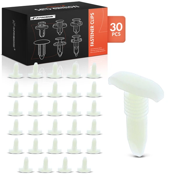 30 Pcs Nylon Natural Weatherstrip Retainer Clip A-Premium APRCF4104