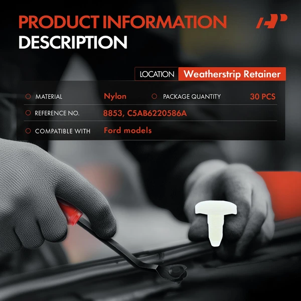 30 Pcs Nylon Natural Weatherstrip Retainer Clip A-Premium APRCF4104
