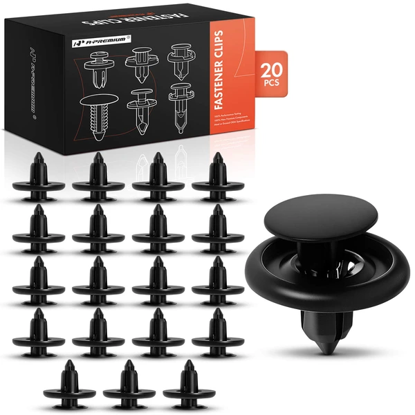 20 Pcs 7mm Nylon Black Bumper Hood Fender Splash Guard Retainer A-Premium APRCF4128