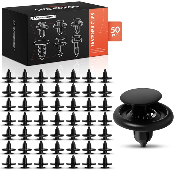 2007-2011 Toyota Tundra 50 Pcs 7mm Nylon Black Bumper Hood Fender Splash Guard Retainer A-Premium APRCF4130