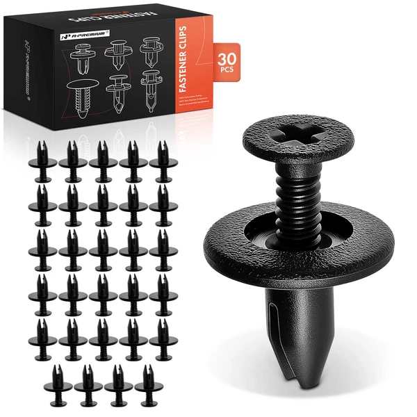 30 Pcs 6.35mm Nylon Black Trim Panel Retainer A-Premium APRCF4132