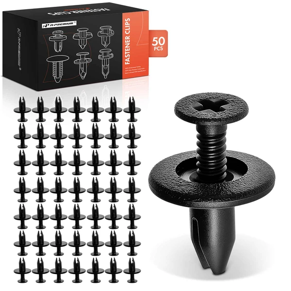 2006-2013 Ford Fusion 50 Pcs 6.35mm Nylon Black Trim Panel Retainer A-Premium APRCF4133