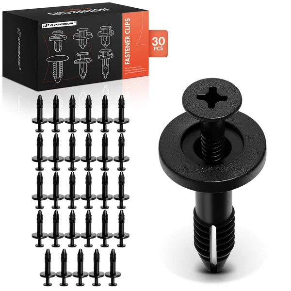 30 Pcs 6.35mm Nylon Black Trim Panel Retainer A-Premium APRCF4138