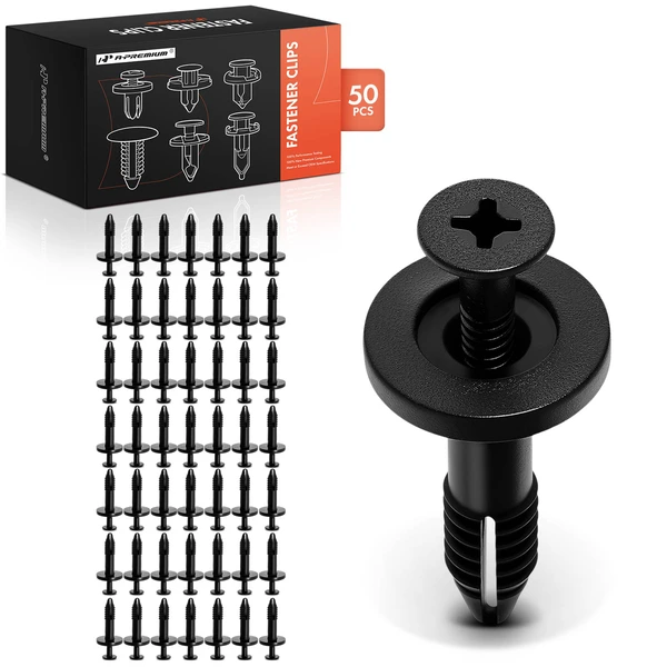 50 Pcs 6.35mm Nylon Black Trim Panel Retainer A-Premium APRCF4139