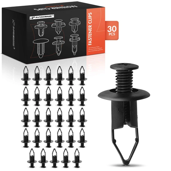 30 Pcs 9mm Nylon Black Tailgate Hatch Protector Retainer A-Premium APRCF4156