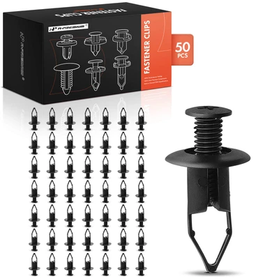 50 Pcs 9mm Nylon Tailgate Bumper Fender Splash Guard Clip Screw-Type