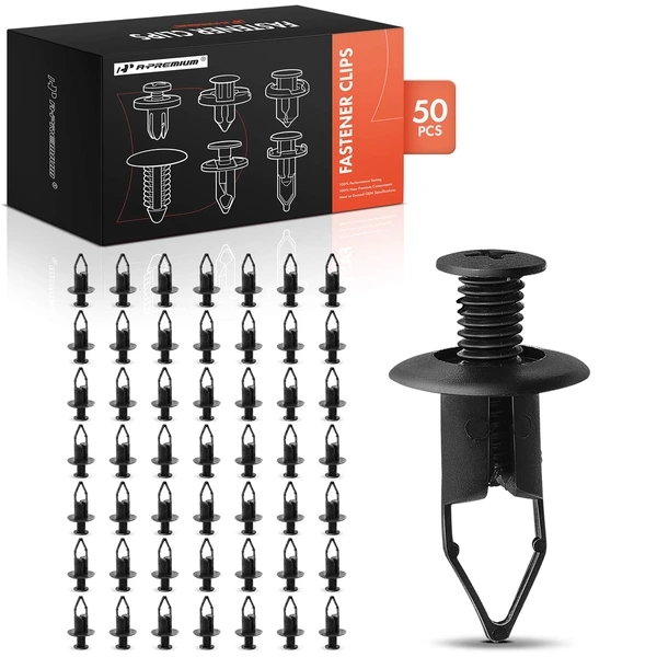 2000-2024 Toyota Tundra 50 Pcs 9mm Nylon Black Tailgate Hatch Protector Retainer A-Premium APRCF4157