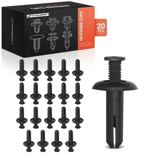 1994-2012 Mitsubishi Eclipse 20 Pcs 8mm Nylon Black Front Bumper & Support A-Premium APRCF4158