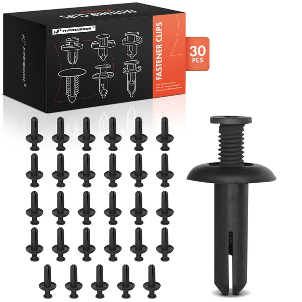 1994-2012 Mitsubishi Eclipse 30 Pcs 8mm Nylon Black Front Bumper & Support A-Premium APRCF4159