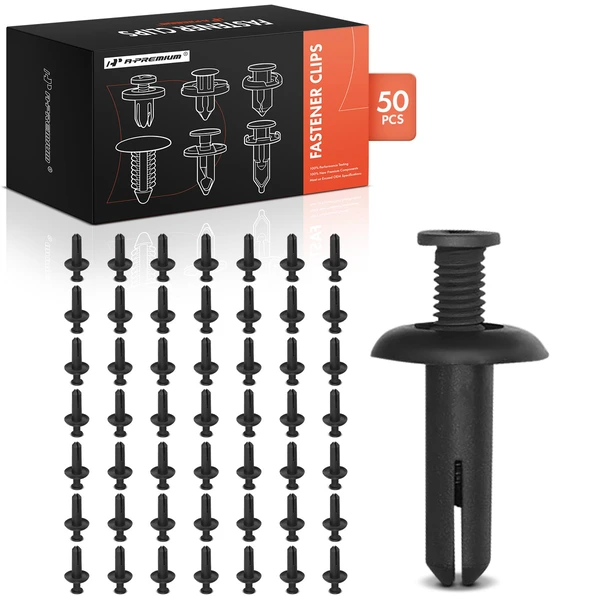 50 Pcs 8mm Nylon Black Front Bumper & Support A-Premium APRCF4160