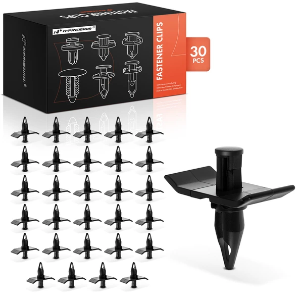 30 Pcs 12.7mm Nylon Black Rear Fascia Retainer A-Premium APRCF3924