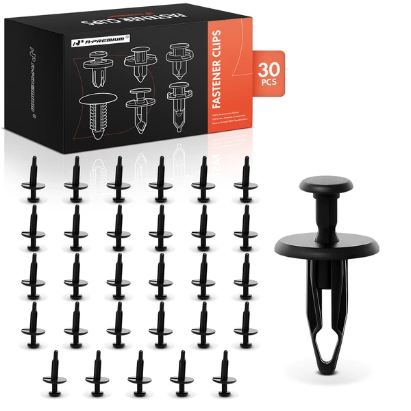 1994-2003 Chevrolet S10 30 Pcs 6.4mm Nylon Black Fender Molding Retainer A-Premium APRCF3927