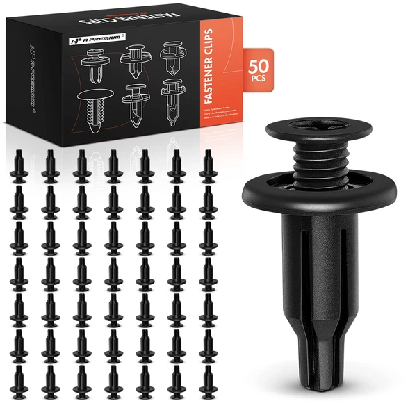 2017-2021 Honda Clarity 50 Pcs 10mm Nylon Black Bumper Face Clip A-Premium APRCF3940