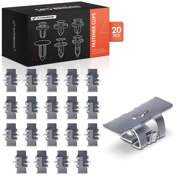 20 Pcs Metal Silver Radiator Grille Nut A-Premium APRCF3941