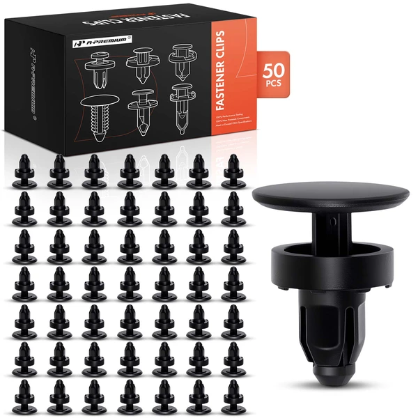 1992-2000 Honda Civic 50 Pcs 8mm Nylon Black Cowl Panel Retainer A-Premium APRCF3949