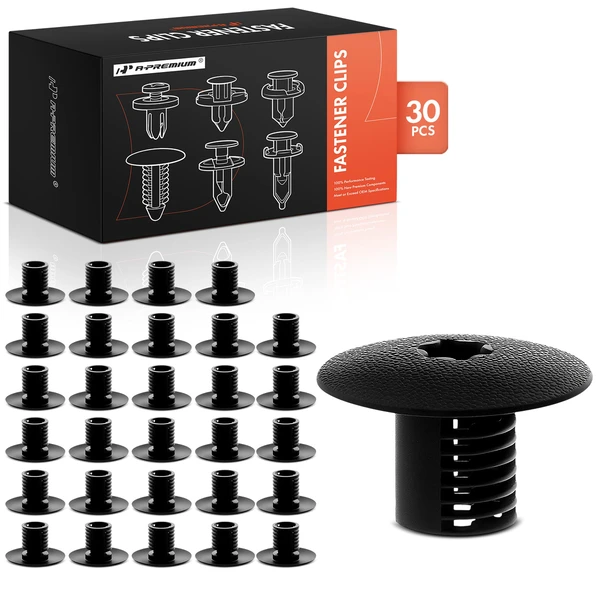 30 Pcs Nylon Black Cowl Top Stud Retainer Cover A-Premium APRCF3960