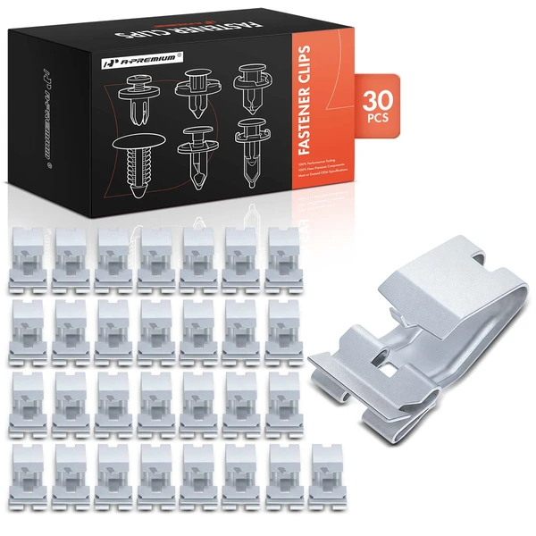 30 Pcs Metal Silver Radiator Grille Retainer A-Premium APRCF3963